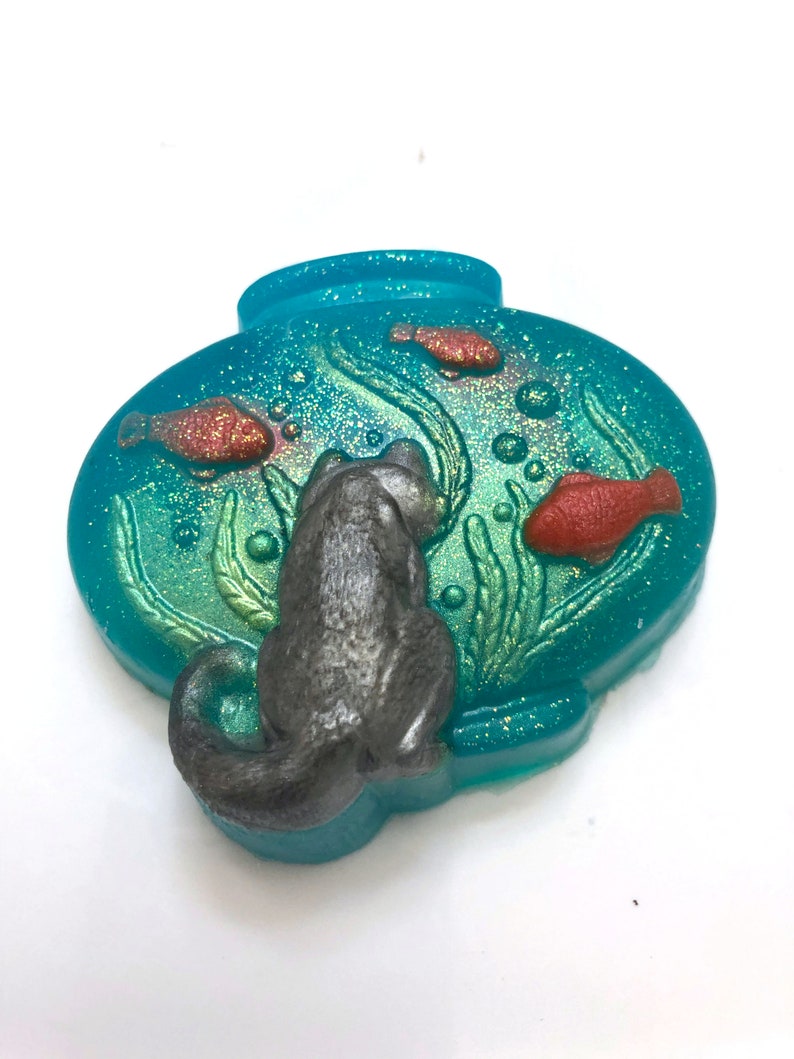 Cat Soap, Fish Bowl Soap, Novelty Soap, Goldfish Soap, Guest Soap, Cat Lover Gifts, Kitty Soap, Glitter Soap image 6