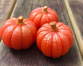 Fall Decor Pumpkin Soap Set of 3 Pieces- Halloween and Autumn Home Decorations