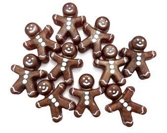 Gingerbread Man Embed Soap - Scented with Gingerbread Fragrance - Perfect for Soap Cupcakes and Holiday Favors