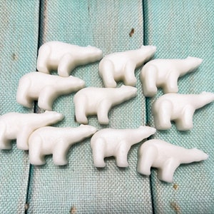 Customizable Mini Polar Bear Soap Favors, Embeds - Set of 10