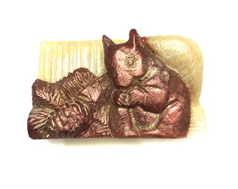 Squirrel Soap,  Figurine Novelty Soap, Decorative Bath Soap, Gift Soap, Custom Scent & Color,  Vegan Soap, Mountain Lodge, Cabin Decor Soap