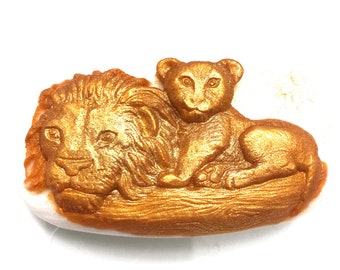 Lion Soap - Travel and Guest Size Bar for Safari Gifts, Gifts for Him