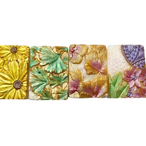 Enchanting Garden Guest Soap: 1 bar, Sparkling Glitter, Shimmering Gold Relief, Hand-Painted Accents,  Perfect Gift for Any Occasion!