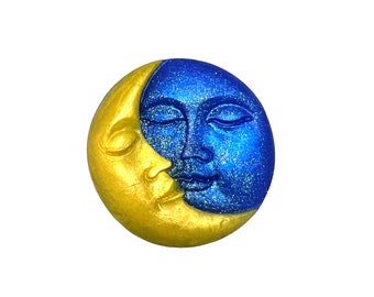 Celestial Moon Glitter Soap Bar - Lunar Goddess, Astrology, Vegan, Guest Sized Soap