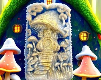 Mushroom House Soap, Ready to ship, Vanilla scented: Whimsical Gift for Fairy Garden Enthusiasts and Woodland-Themed Bathroom Decor