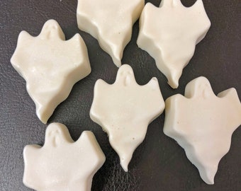 Ghost mini soap, Halloween Favors, 6 Soap Embeds, Friendly Ghost for DIY, Halloween Soap, Novelty Soap, Ghost, Trick or Treat, Glitter Soap