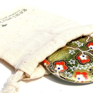 Buy 3 Get The 4th Free Love Birds Pocket Mirror Japanese chiyogami mirror and gift bag image 3