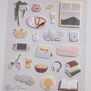 Suatelier Stickers "Lazysunday" No. 1171 // koreanische Sticker für Planerliebhaber Geschenkidee für Journaling Sticker."