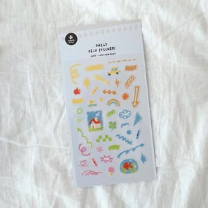Suatelier &quot;Color Your Days&quot; No. 1186 // Korean Stickers for Planner Lover Gift Idea for Journaling Sticker Daily Deco Stickers Crayon Design