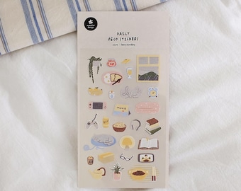 Suatelier Stickers "Lazy Sunday" No. 1171 // Korean Stickers for Planner Lover Gift Idea for Journaling Stickers