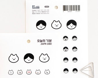 Today's Mood Stickers BY.NACOO - Cute Cat Sticker for Planner Stickers for Journaling Mood Journal