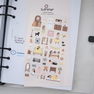 Suatelier Stickers &quot;Vlog Home&quot; No. 1104 // Korean Stickers for Planner Lover Gift Idea for Journaling Stickers