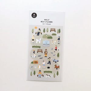 Suatelier Stickers &quot;in the park&quot; No. 1172 // Korean Stickers for Planner Lover Gift Idea for Journaling Stickers