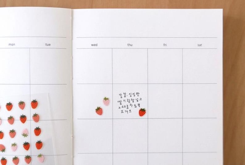 Mini Strawberry Stickers for Journaling Stickers / Suatelier Mini Series Stickers - No. 130 Deco. 20 image 4