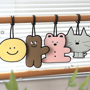 Cute Doodle Luggage Tag Iconic / Smiley Face Luggage Tag / Cute Cat Luggage Tag / Gift Idea for Cat Lover