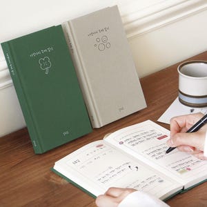 Koreansk språktidning: 5 dagliga uppmaningar i 100 dagar | 자문자답 다섯가지 주제 일기, 일기장 100일