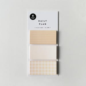 Neutral Sticky Note Set - Suatelier Design Aesthetic Sticky Memo Daily Plan No. 66