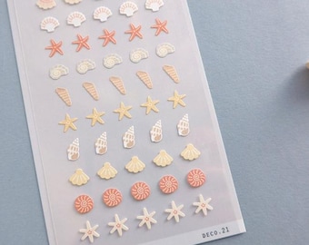 Mini Shell Stickers for Journaling Stickers / Suatelier Mini Series Stickers Seashells - No. 131 Deco. 21