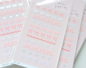 Cute Bow Stickers for Journaling Stickers / Suatelier Mini Series Stickers - No. 121 Deco. 13
