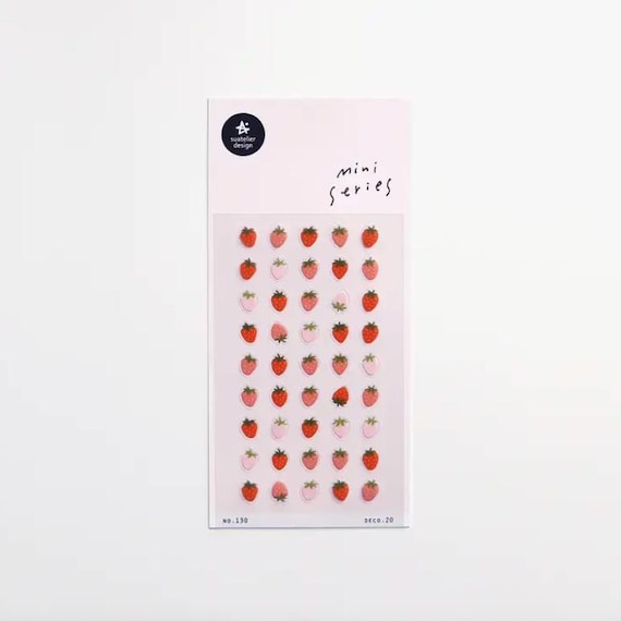 Mini Strawberry Stickers for Journaling Stickers / Suatelier Mini Series Stickers - No. 130 Deco. 20