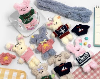 DIY Moru Doll Sweater Kit // Pipe Cleaner Keychain Craft Kit / DIY Pipe Cleaner Bunny Cute Puppy Keychain Craft Kit Korean Bag Charm