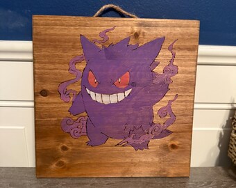Gengar Wood Art Wall Decor