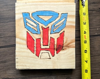 Transformers Autobots wood burning