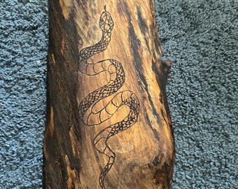 snake live edge wood burning