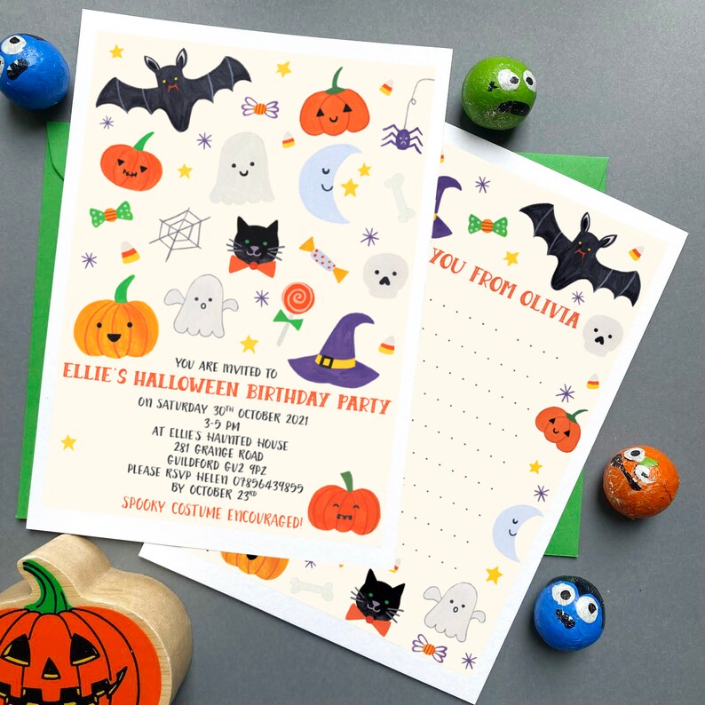 Cartes de remerciement personnalisées pour enfants d’Halloween image 2