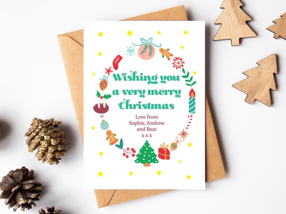 Personalised Christmas Card or Pack of Cards