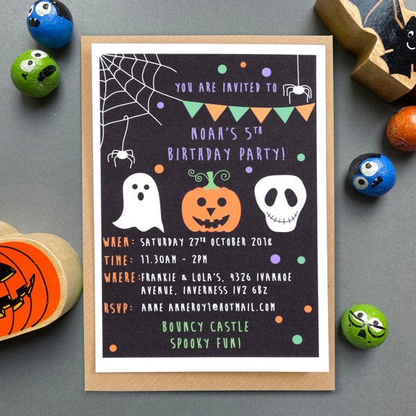 Halloween Party Invitations Etsy UK