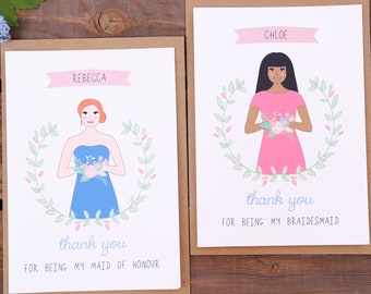 Will you be my bridesmaid or thank you card