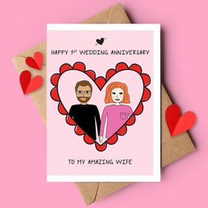 Personalised Anniversary or Wedding Portrait Card