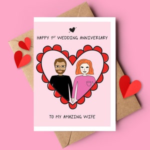 Carte de portrait d’anniversaire ou de mariage personnalisée image 1