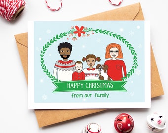 Personalised Family Portrait Christmas Cards