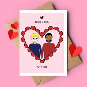 Carte de portrait d’anniversaire ou de mariage personnalisée image 5