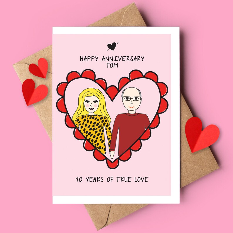 Carte de portrait d’anniversaire ou de mariage personnalisée image 3