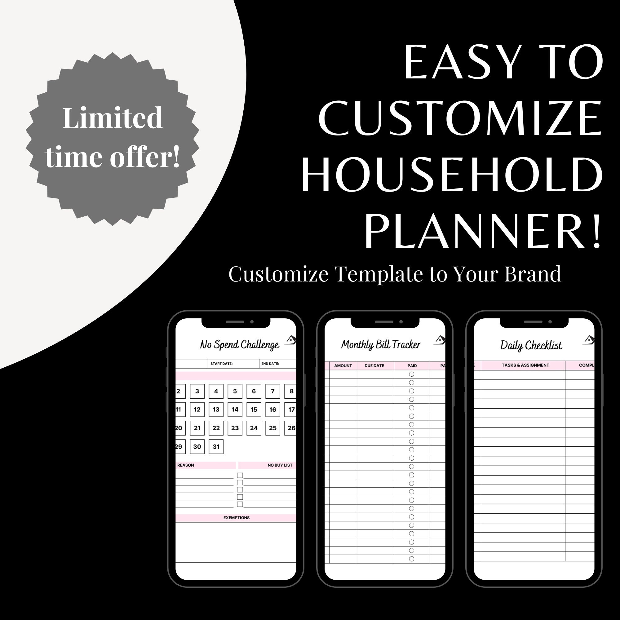 Household Planner MRR PLR Printable Household Management Binder ...