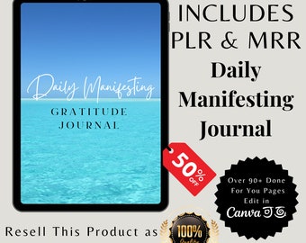 Manifestation Journal PLR MRR Law of Attraction Techniques Vision Board Affirmations Digital Journal Canva Journal Manifesting Journal