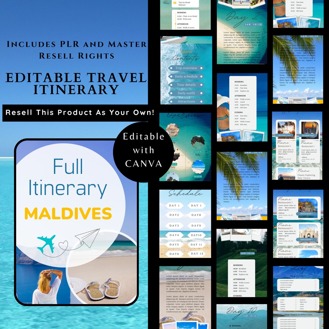 Editable Travel Itinerary Template Trip Itinerary Printable Travel ...