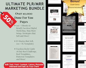 Ultimate Resell Digital Products Bundle Passive Income Private Label Rights PLR & Master Resell Rights MRR Digital Products To Resell