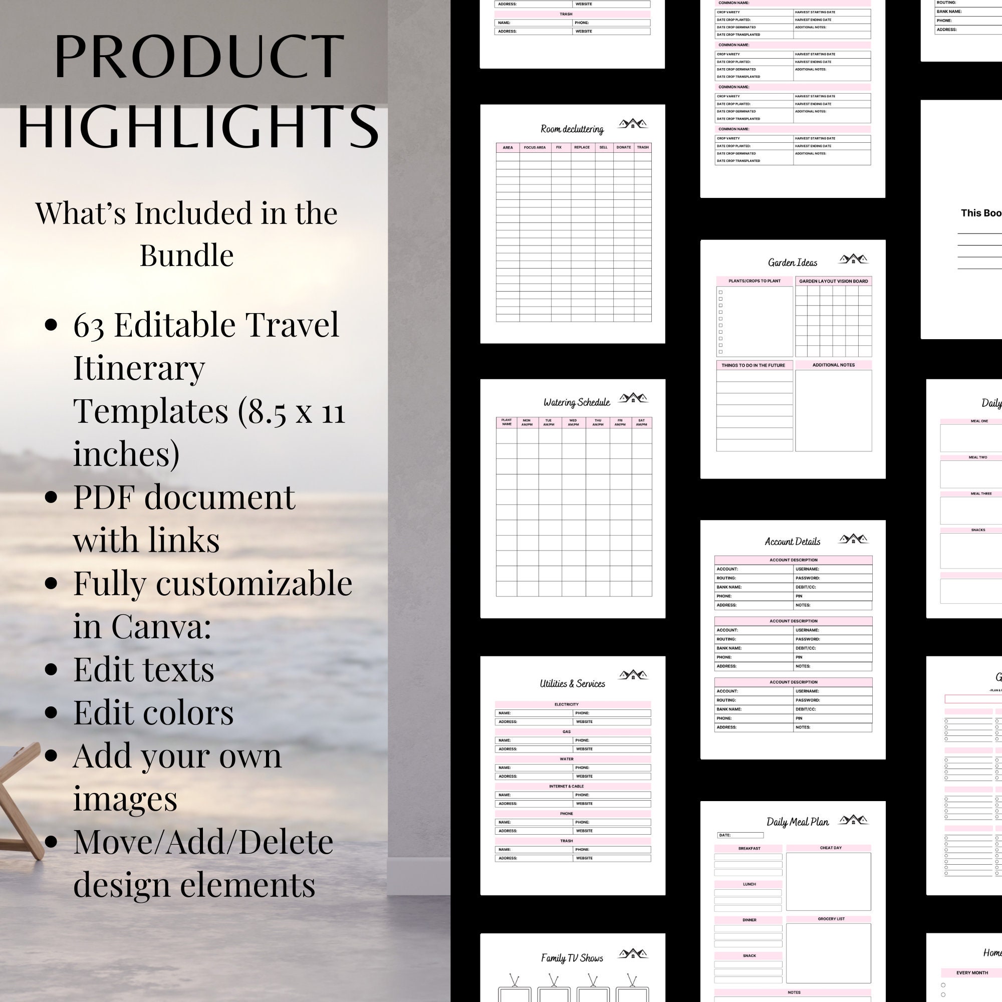 Household Planner MRR PLR Printable Household Management Binder ...