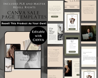 Canva Sales Page Template, Canva Website Template, Course Sales Page, Sales Page Website Template, Editable Canva Sales Page, Canva