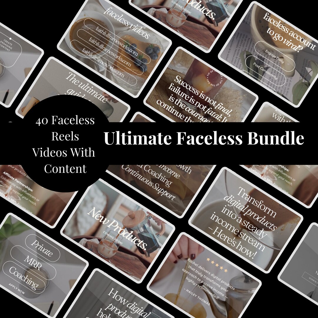 Faceless Digital Marketing Bundle PLR MRR Faceless Reels MRR Done for ...