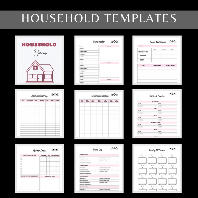 Household Planner MRR PLR Printable Household Management Binder ...