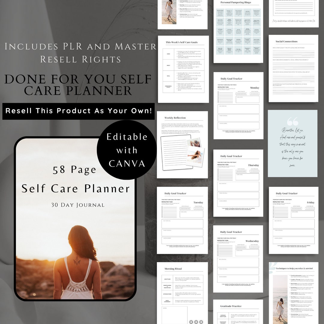 Self Love Journal With Master Resell Rights Editable PLR Canva Template ...