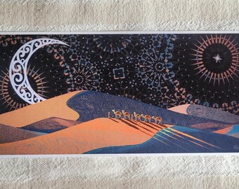 Sahara Night Art Print | Original painting for wall decor