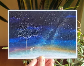 Stargazing Art Print | Original Illustration for wall decor