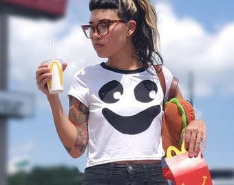 Creepy Meal Ghost Halloween Bucket Crop Top