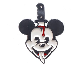 Disnee Weird Creepy Mickee Enamel Pin - Red, pink or gold